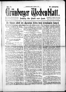Grünberger Wochenblatt: Zeitung für Stadt und Land, No. 10. (12. Januar 1918)