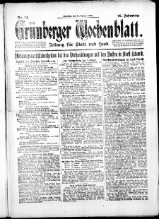 Grünberger Wochenblatt: Zeitung für Stadt und Land, No. 12. (15. Januar 1918)