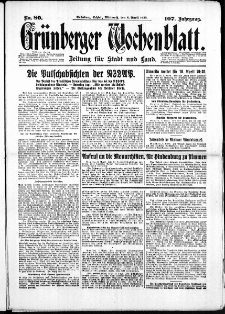 Grünberger Wochenblatt: Zeitung für Stadt und Land, No. 80. ( 6. April 1932)