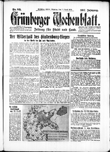 Grünberger Wochenblatt: Zeitung für Stadt und Land, No. 85. ( 12. April 1932)