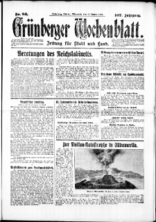 Grünberger Wochenblatt: Zeitung für Stadt und Land, No. 86. ( 13. April 1932)