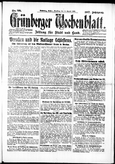 Grünberger Wochenblatt: Zeitung für Stadt und Land, No. 88. ( 15. April 1932)