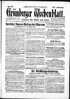 Grünberger Wochenblatt: Zeitung für Stadt und Land, No. 94. ( 22. April 1932)