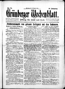 Grünberger Wochenblatt: Zeitung für Stadt und Land, No. 24. (29. Januar 1918)
