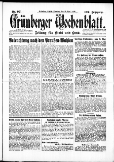 Grünberger Wochenblatt: Zeitung für Stadt und Land, No. 97. ( 26. April 1932)