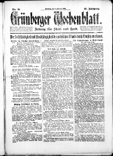 Grünberger Wochenblatt: Zeitung für Stadt und Land, No. 30. (5. Februar 1918)