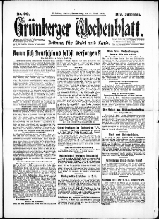 Grünberger Wochenblatt: Zeitung für Stadt und Land, No. 99. ( 28. April 1932)