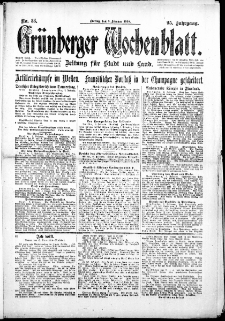 Grünberger Wochenblatt: Zeitung für Stadt und Land, No. 33. (8. Februar 1918)