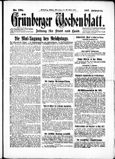 Grünberger Wochenblatt: Zeitung für Stadt und Land, No. 108. ( 10. Mai 1932)