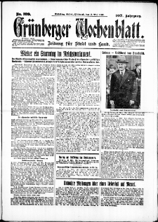 Grünberger Wochenblatt: Zeitung für Stadt und Land, No. 109. ( 11. Mai 1932)