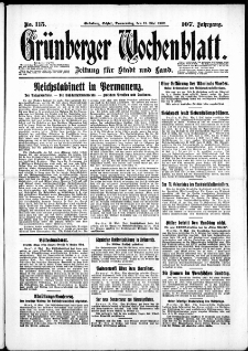 Grünberger Wochenblatt: Zeitung für Stadt und Land, No. 115. ( 19. Mai 1932)