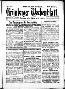 Grünberger Wochenblatt: Zeitung für Stadt und Land, No. 116. ( 20. Mai 1932)