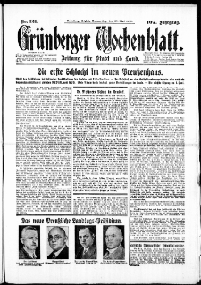 Grünberger Wochenblatt: Zeitung für Stadt und Land, No. 121. ( 26. Mai 1932)