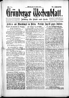 Grünberger Wochenblatt: Zeitung für Stadt und Land, No. 37. (13. Februar 1918)