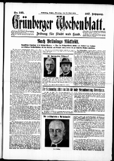 Grünberger Wochenblatt: Zeitung für Stadt und Land, No. 125. ( 31. Mai 1932)