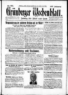 Grünberger Wochenblatt: Zeitung für Stadt und Land, No. 135. ( 11./12. Juni 1932)