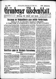 Grünberger Wochenblatt: Zeitung für Stadt und Land, No. 139. ( 16. Juni 1932)