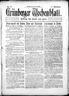 Grünberger Wochenblatt: Zeitung für Stadt und Land, No. 42. (19. Februar 1918)