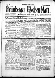 Grünberger Wochenblatt: Zeitung für Stadt und Land, No. 46. (23. Februar 1918)