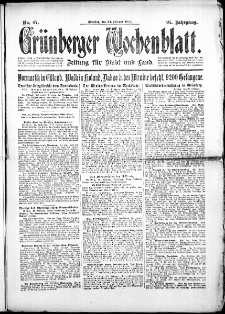 Grünberger Wochenblatt: Zeitung für Stadt und Land, No. 47. (24. Februar 1918)