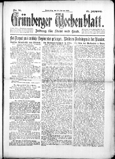 Gr&uuml;nberger Wochenblatt: Zeitung f&uuml;r Stadt und Land, No. 50. (28. Februar 1918)