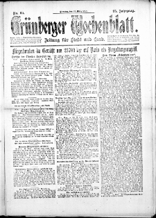 Grünberger Wochenblatt: Zeitung für Stadt und Land, No. 60. (12. März 1918)