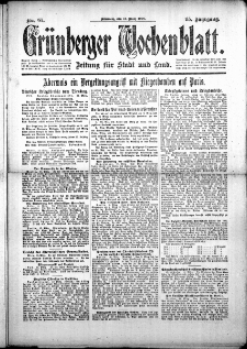 Grünberger Wochenblatt: Zeitung für Stadt und Land, No. 61. (13. März 1918)
