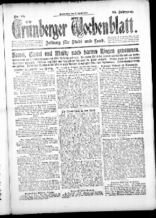 Grünberger Wochenblatt: Zeitung für Stadt und Land, No. 80. (6. April 1918)