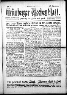 Grünberger Wochenblatt: Zeitung für Stadt und Land, No. 81. (7. April 1918)