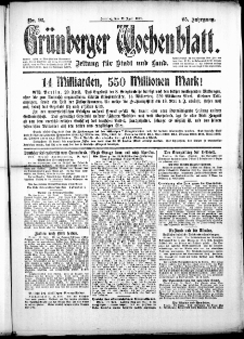 Grünberger Wochenblatt: Zeitung für Stadt und Land, No. 93. (21. April 1918)