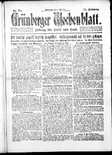Grünberger Wochenblatt: Zeitung für Stadt und Land, No. 124. (30. Mai 1918)