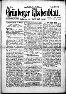 Grünberger Wochenblatt: Zeitung für Stadt und Land, No. 154. (4. Juli 1918)