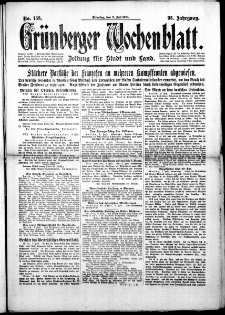 Grünberger Wochenblatt: Zeitung für Stadt und Land, No. 158. (9. Juli 1918)