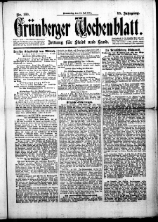 Grünberger Wochenblatt: Zeitung für Stadt und Land, No. 160. (11. Juli 1918)