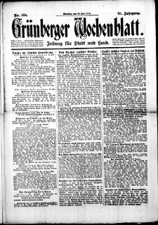 Grünberger Wochenblatt: Zeitung für Stadt und Land, No. 164. (16. Juli 1918)