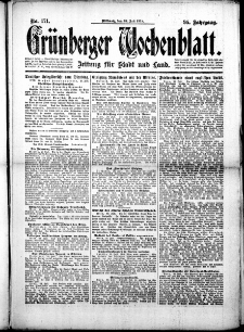 Grünberger Wochenblatt: Zeitung für Stadt und Land, No. 171. (24. Juli 1918)