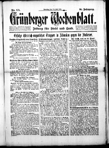 Grünberger Wochenblatt: Zeitung für Stadt und Land, No. 175. (28. Juli 1918)
