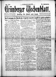 Grünberger Wochenblatt: Zeitung für Stadt und Land, No. 200. (26. August 1918)