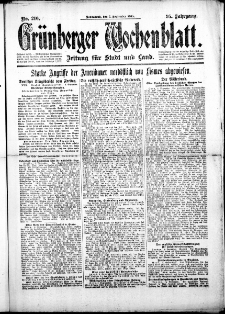 Grünberger Wochenblatt: Zeitung für Stadt und Land, No. 210. (7. September 1918)