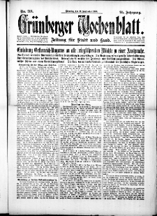 Grünberger Wochenblatt: Zeitung für Stadt und Land, No. 218. (17. September 1918)