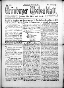 Grünberger Wochenblatt: Zeitung für Stadt und Land, No. 226. (26. September 1918)