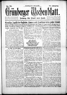 Grünberger Wochenblatt: Zeitung für Stadt und Land, No. 228. (28. September 1918)
