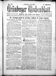 Grünberger Wochenblatt: Zeitung für Stadt und Land, No. 231. (2. Oktober 1918)
