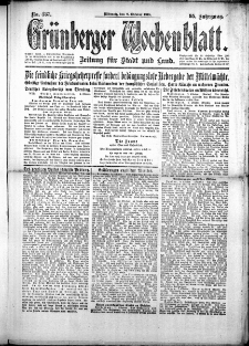 Grünberger Wochenblatt: Zeitung für Stadt und Land, No. 237. (9. Oktober 1918)