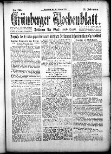 Grünberger Wochenblatt: Zeitung für Stadt und Land, No. 240. (12. Oktober 1918)