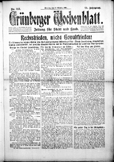 Grünberger Wochenblatt: Zeitung für Stadt und Land, No. 242. (15. Oktober 1918)