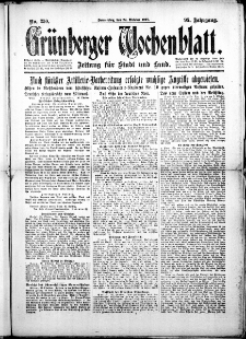 Grünberger Wochenblatt: Zeitung für Stadt und Land, No. 250. (24. Oktober 1918)