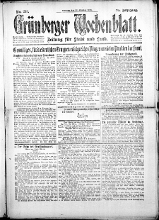 Grünberger Wochenblatt: Zeitung für Stadt und Land, No. 253. (27. Oktober 1918)
