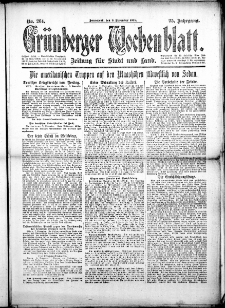 Grünberger Wochenblatt: Zeitung für Stadt und Land, No. 264. (9. November 1918)