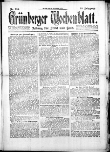 Grünberger Wochenblatt: Zeitung für Stadt und Land, No. 286. (6. Dezember 1918)
